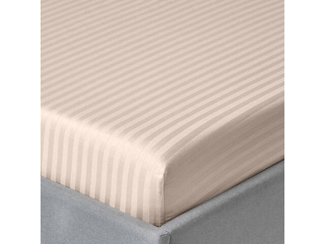Напівторне ліжко сатин з простирадлом на гумці BISCOTTI Cosas Бежевий 160х220 см - Фото 6