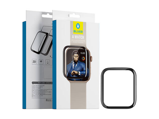 Полимерная 3D пленка Blueo High-Molecule для Apple Watch 7/8/9 41mm Черный - Фото 1