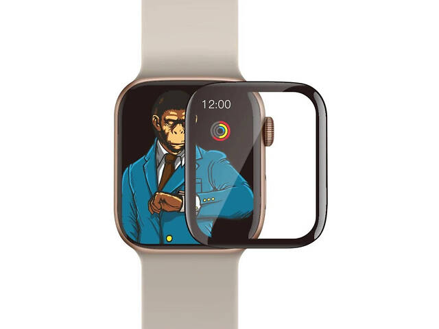Полимерная 3D пленка Blueo High-Molecule для Apple Watch 7/8/9 45mm (+ аппликатор) Черный - Фото 1