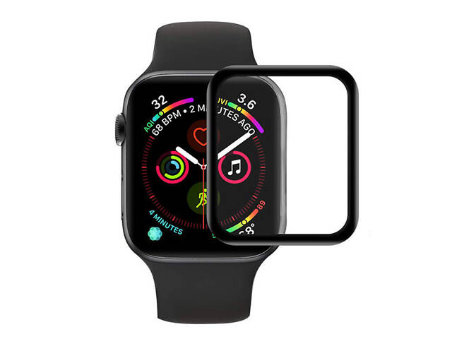 Полимерная пленка 3D (full glue) (тех.пак) для Apple Watch 10/11 46mm Черный - Фото 1