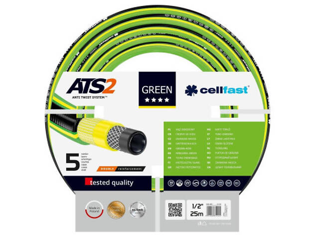 Поливний шланг Cellfast GREEN ATS, 1/2', 25м, 5 шарів, до 30 Бар, -20…+60°C (15-100) - Фото 1