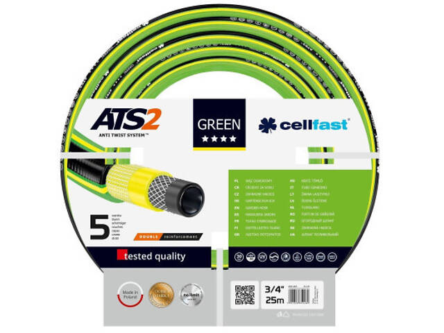 Поливний шланг Cellfast GREEN ATS, 3/4', 25м, 5 шарів, до 30 Бар, -20…+60°C (15-120) - Фото 1