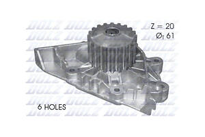 Помпа системы охлаждения 2.0MPI 16V, 2.0HDI 16V, 1.8MPI 16V, 2.2MPI 16V C124 FIAT Scudo 95-07, Ulysse 02-10, Ulysse 94-0