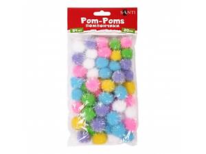Помпоны с люрексом голографическим Santi 955442 20 мм 54 шт/уп