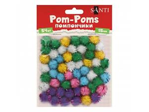 Помпони з люрексом Santi 954656 15 мм 54 шт/уп