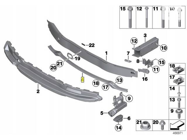 Поперечина бампера BMW P F20 F21 Mпакет