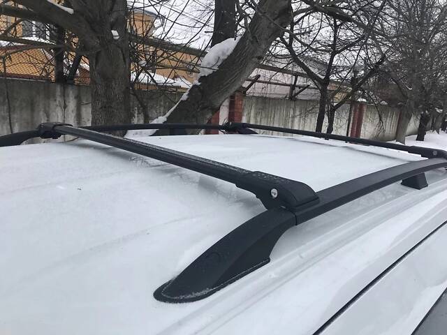 Поперечный багажник на обычные рейлинги WingBar V1 (с ключем) Серые для BMW X6 E-71 2008-2014 гг - Фото 4