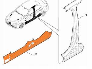 Порог левый Alfa Romeo Giulia НОВЫЙ ОРИГ