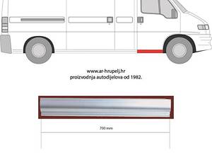 Порог FIAT DUCATO (230_) / PEUGEOT BOXER (244) / CITROEN JUMPER (244) 1994-2006 г.