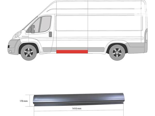 Порог PEUGEOT BOXER / CITROEN JUMPER / FIAT DUCATO (250_) 2005- г.