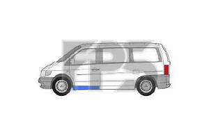 Порог правый под пассажирскую дверь Mercedes Vito 96-03, (Klokkerholm)