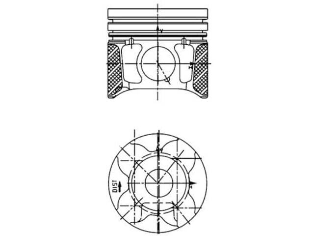 Поршень, 75.50mm +0.50 Citroen, Peugeot, Fiat, Ford 1.6HDi 03-