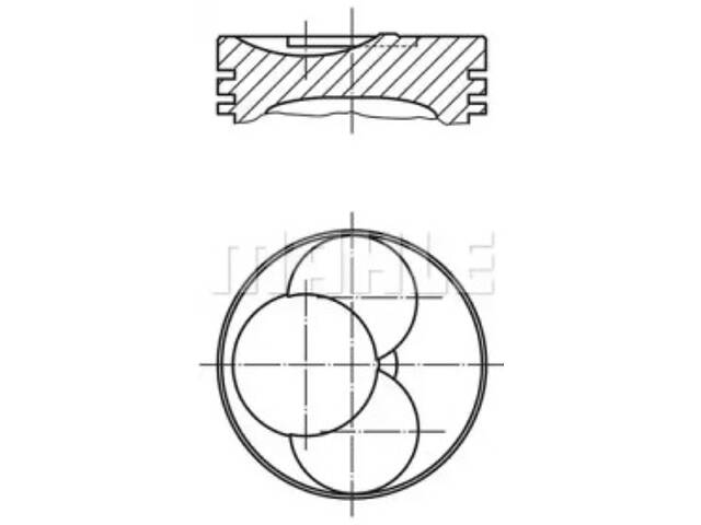 Поршень с кольцами, OM611 2.2CDI 88.0mm, (палец d=28)