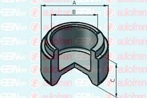 Поршень гальмівного супорта для моделей: ALFA ROMEO (SPIDER, SPIDER, 75, ALFETTA, ALFETTA, GIULIETTA, GT, GTV), BMW (02,02-Se