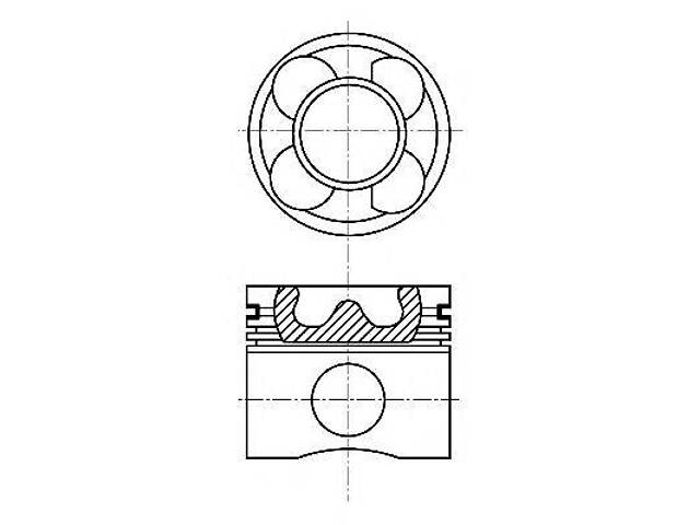 Поршень в комплекті на 1 циліндр, 1-й ремонт (+0,5) NURAL 8712740710 на RENAULT LAGUNA II (BG0/1_)