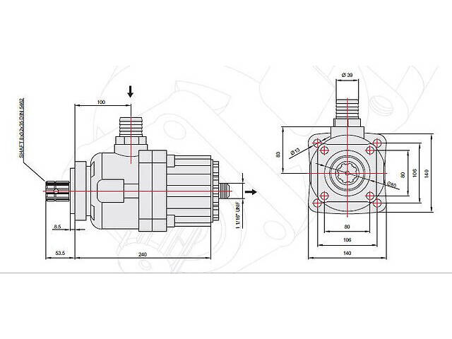 Поршневий насос 105 л/хв (Bi-rotational) Euro-Type (9 поршнів) Hipomak