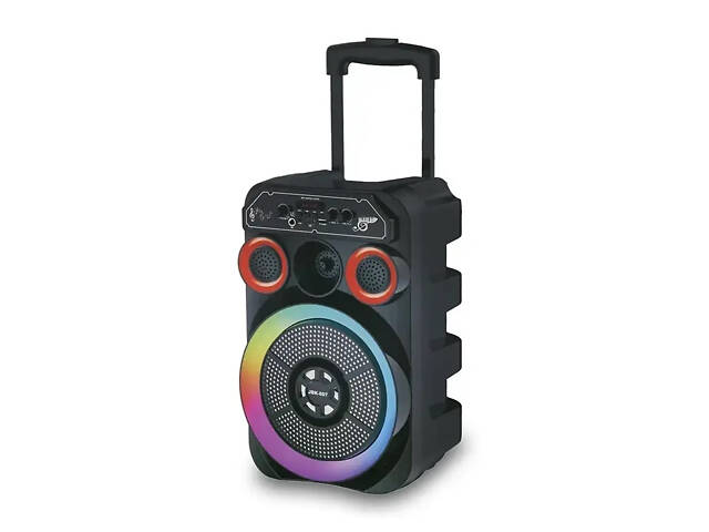 Портативная Bluetooth колонка RIAS JBK-807 8' RGB чемодан с караоке 2400 mAh 10W Black