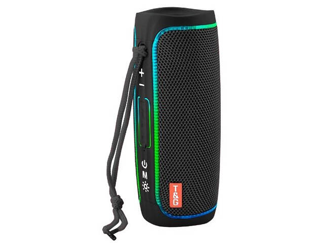 Портативна колонка Bluetooth з LED підсвічуванням TG288, акумуляторна колонка для музики. Колір: чорний - Фото 5