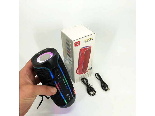 Портативна колонка Bluetooth з LED підсвічуванням TG288, акумуляторна колонка для музики. Колір: чорний - Фото 6