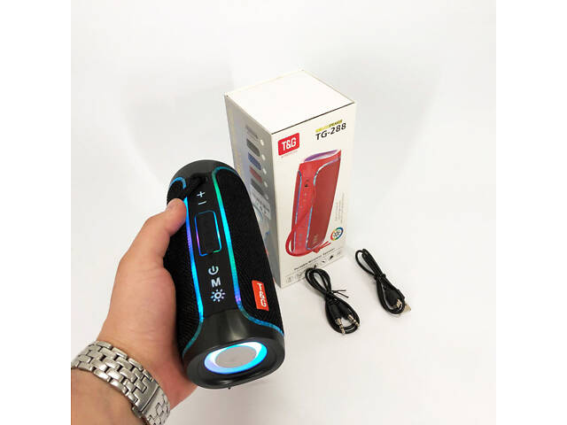 Портативна колонка Bluetooth з LED підсвічуванням TG288, акумуляторна колонка для музики. Колір: чорний - Фото 7