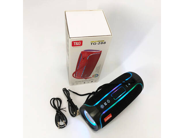Портативна колонка Bluetooth з LED підсвічуванням TG288, акумуляторна колонка для музики. Колір: чорний - Фото 8