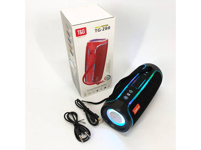 Портативна колонка Bluetooth з LED підсвічуванням TG288, акумуляторна колонка для музики. Колір: чорний - Фото 9