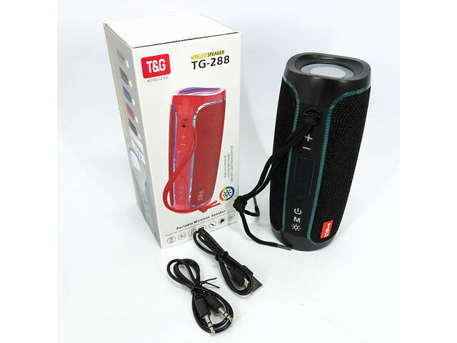 Портативна колонка Bluetooth з LED підсвічуванням TG288, акумуляторна колонка для музики. Колір: чорний - Фото 13