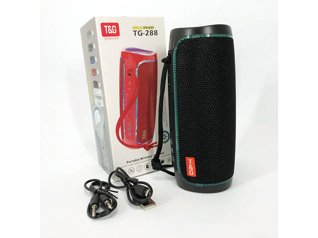 Портативна колонка Bluetooth з LED підсвічуванням TG288, акумуляторна колонка для музики. Колір: чорний - Фото 14