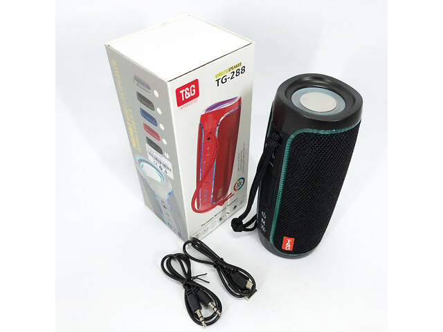 Портативна колонка Bluetooth з LED підсвічуванням TG288, акумуляторна колонка для музики. Колір: чорний - Фото 15