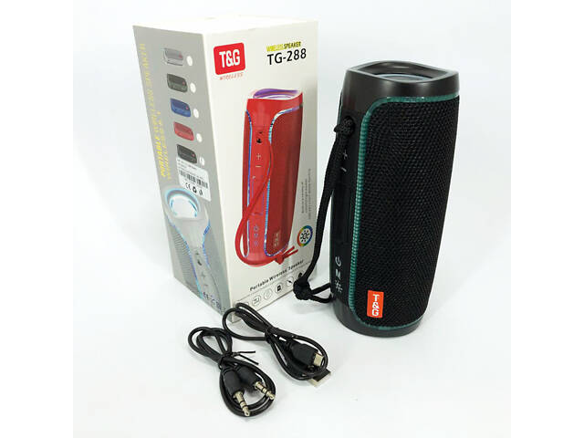 Портативна колонка Bluetooth з LED підсвічуванням TG288, акумуляторна колонка для музики. Колір: чорний - Фото 16