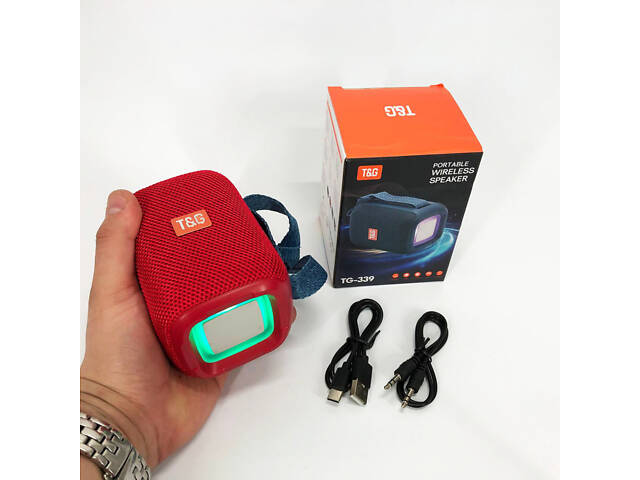 Портативна Bluetooth колонка TG339 5W з RGB підсвічуванням, Гучна блютуз колонка. Колір: червоний - Фото 2