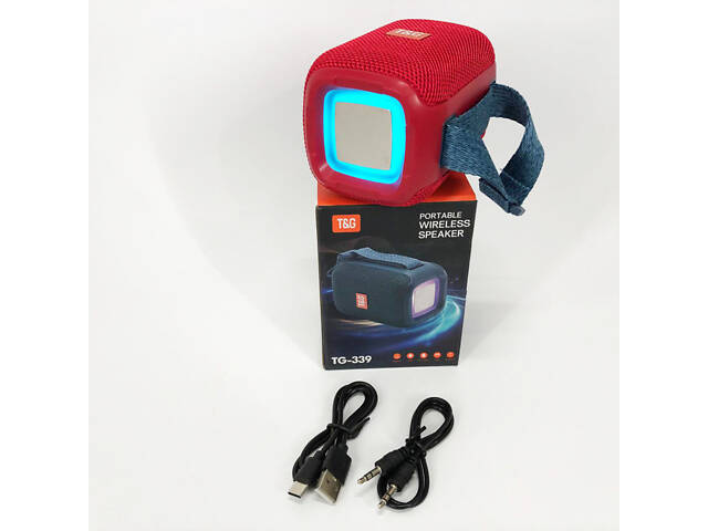 Портативна Bluetooth колонка TG339 5W з RGB підсвічуванням, Гучна блютуз колонка. Колір: червоний - Фото 6