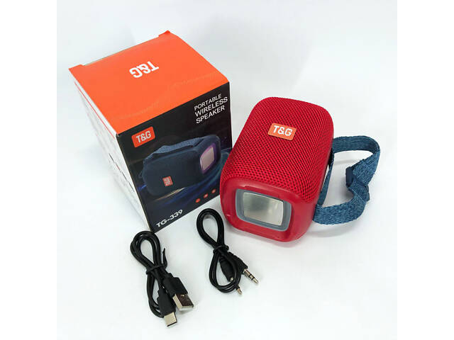 Портативна Bluetooth колонка TG339 5W з RGB підсвічуванням, Гучна блютуз колонка. Колір: червоний - Фото 12