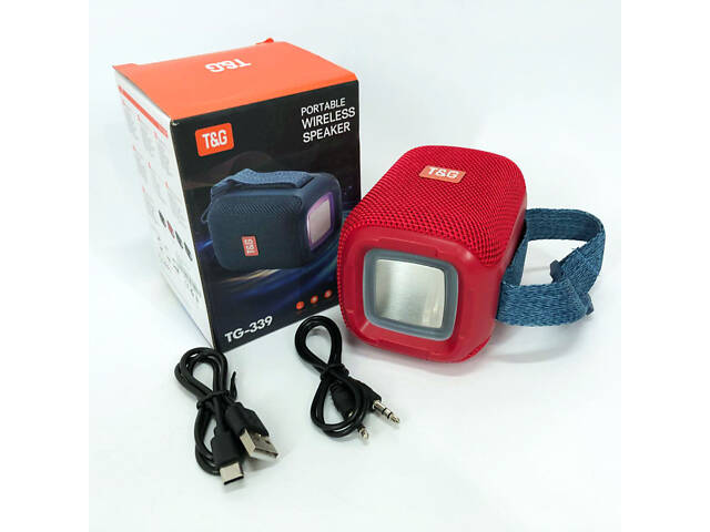 Портативна Bluetooth колонка TG339 5W з RGB підсвічуванням, Гучна блютуз колонка. Колір: червоний - Фото 13