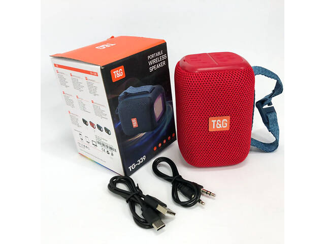 Портативна Bluetooth колонка TG339 5W з RGB підсвічуванням, Гучна блютуз колонка. Колір: червоний - Фото 14