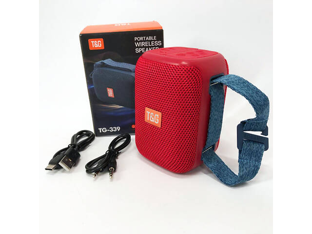 Портативна Bluetooth колонка TG339 5W з RGB підсвічуванням, Гучна блютуз колонка. Колір: червоний - Фото 15