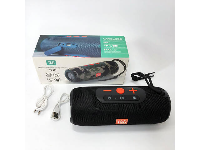 Портативная Bluetooth колонка TG341 со шнурком, аккумуляторная переносная колонка. Цвет: черный - Фото 2