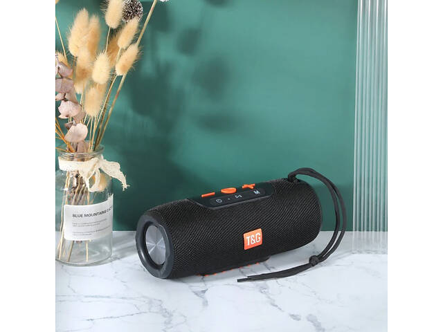 Портативная Bluetooth колонка TG341 со шнурком, аккумуляторная переносная колонка. Цвет: черный - Фото 3