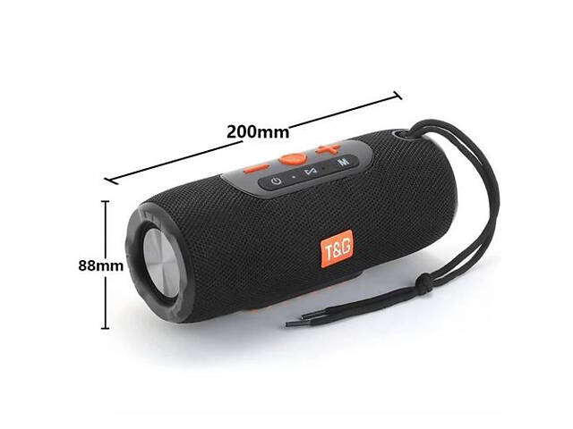Портативная Bluetooth колонка TG341 со шнурком, аккумуляторная переносная колонка. Цвет: черный - Фото 4
