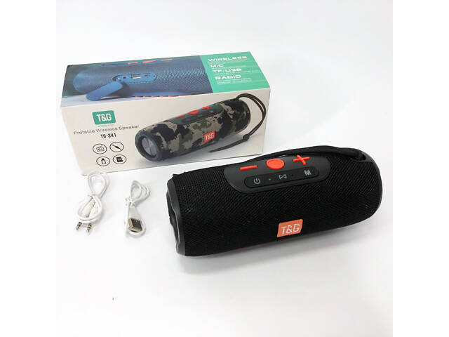 Портативная Bluetooth колонка TG341 со шнурком, аккумуляторная переносная колонка. Цвет: черный - Фото 5