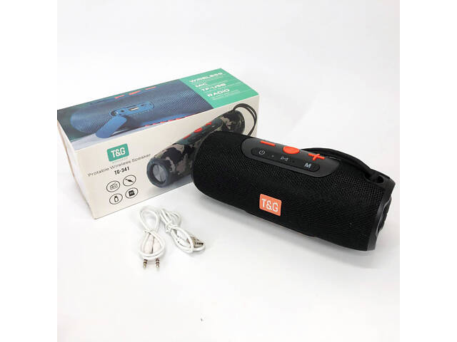 Портативная Bluetooth колонка TG341 со шнурком, аккумуляторная переносная колонка. Цвет: черный - Фото 7