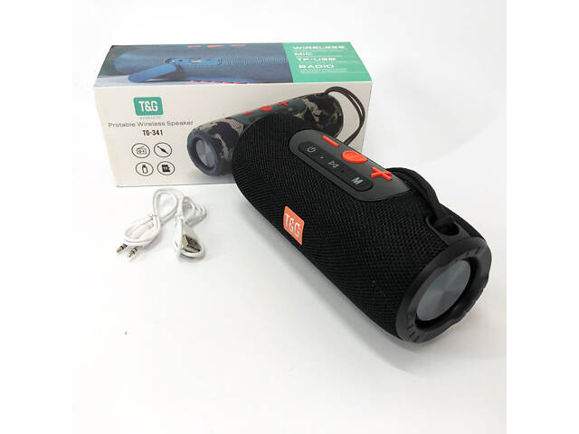 Портативная Bluetooth колонка TG341 со шнурком, аккумуляторная переносная колонка. Цвет: черный - Фото 8