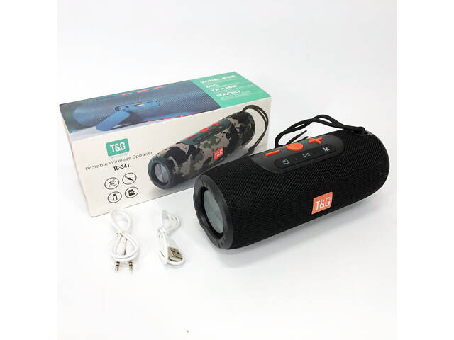 Портативная Bluetooth колонка TG341 со шнурком, аккумуляторная переносная колонка. Цвет: черный - Фото 10