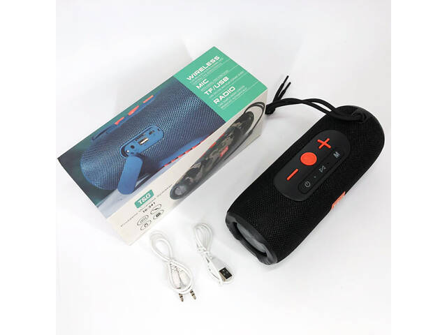 Портативная Bluetooth колонка TG341 со шнурком, аккумуляторная переносная колонка. Цвет: черный - Фото 12