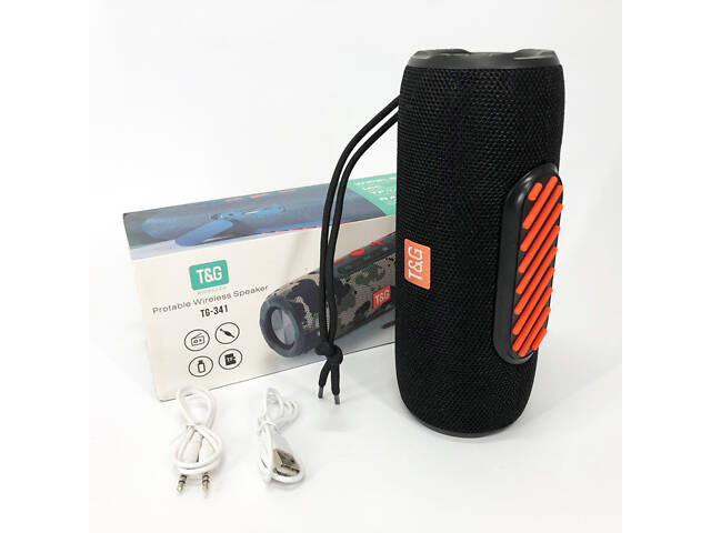 Портативная Bluetooth колонка TG341 со шнурком, аккумуляторная переносная колонка. Цвет: черный - Фото 13