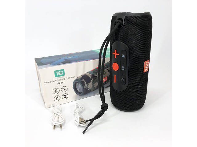 Портативная Bluetooth колонка TG341 со шнурком, аккумуляторная переносная колонка. Цвет: черный - Фото 14