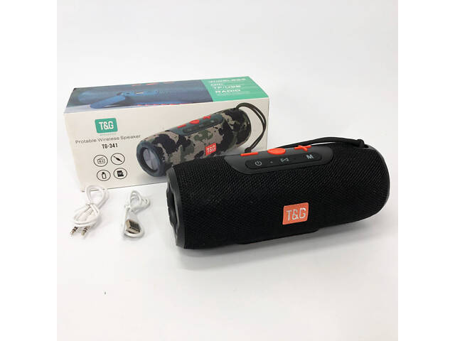 Портативная Bluetooth колонка TG341 со шнурком, аккумуляторная переносная колонка. Цвет: черный - Фото 17