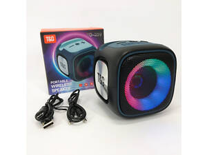 Портативная Bluetooth колонка TG359 7W с RGB подсветкой, громкая колонка для вечеринки. Цвет: черный