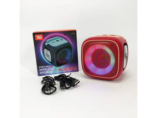 Портативная Bluetooth колонка TG359 7W с RGB подсветкой, Громкая блютуз колонка. Цвет: красный - Фото 8
