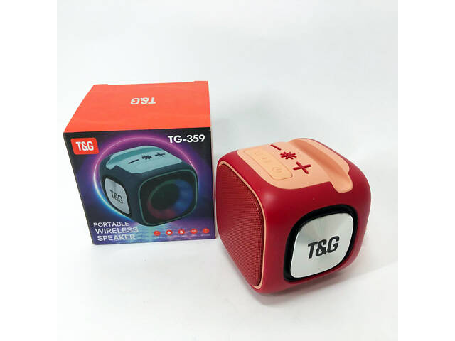 Портативная Bluetooth колонка TG359 7W с RGB подсветкой, Громкая блютуз колонка. Цвет: красный - Фото 13